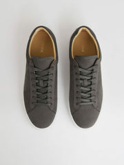 Nubuck Leather Low-Top Trainers Grey | Mens