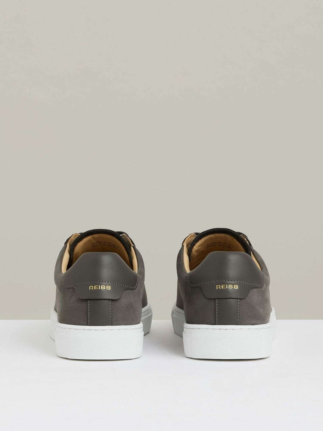 Nubuck Leather Low-Top Trainers Grey | Mens