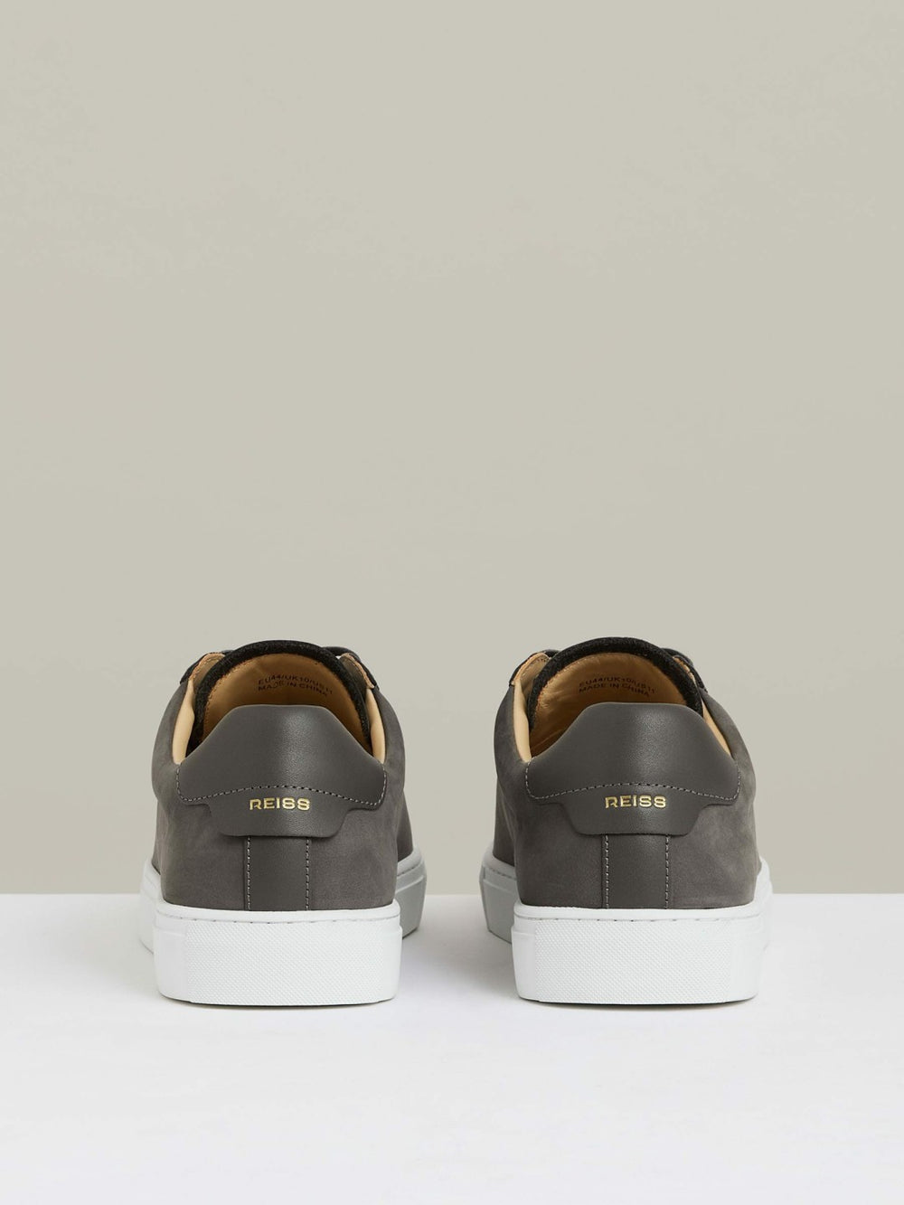 Nubuck Leather Low-Top Trainers Grey | Mens