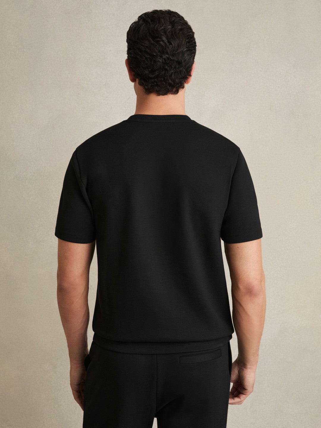 Interlock Jersey Crew Neck T-Shirt Black | Mens
