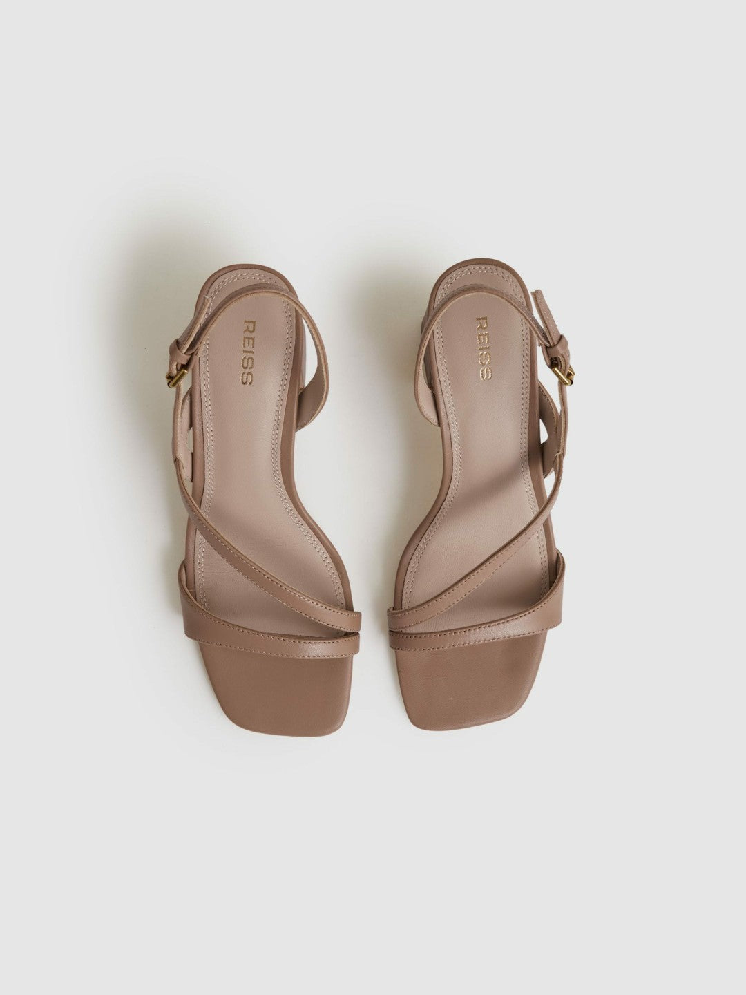 Strappy Leather Heeled Sandals Nude | Womens