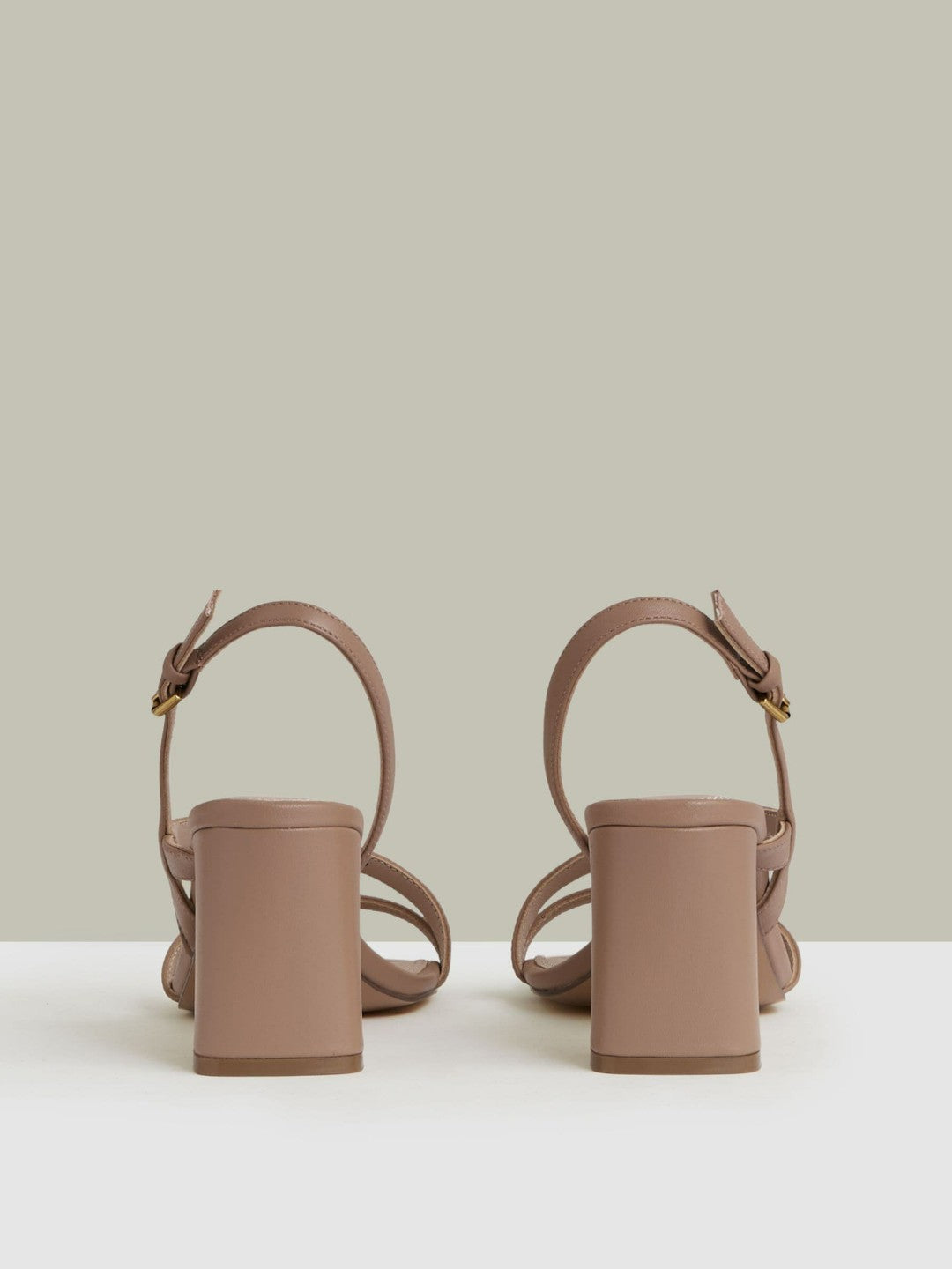 Strappy Leather Heeled Sandals Nude | Womens