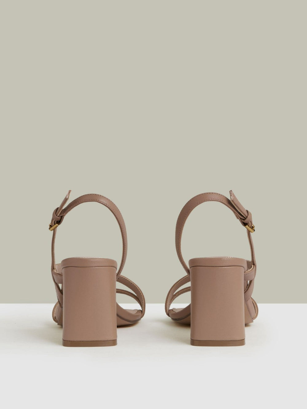 Strappy Leather Heeled Sandals Nude | Womens