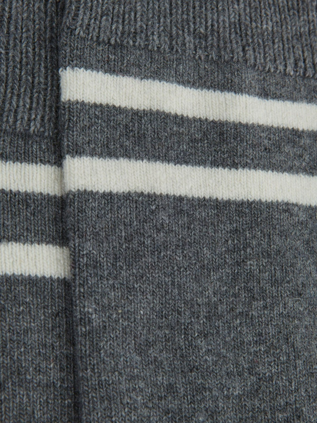 Wool Blend Striped Crew Socks Grey Melange | Mens