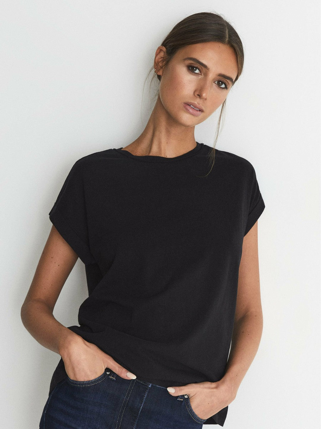 Cotton-jersey T-shirt Black | Womens