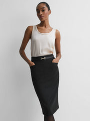 Tailored Pencil Skirt Black | Womens