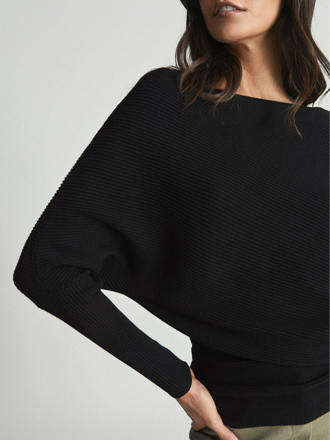 Asymmetric Knitted Top Black | Womens