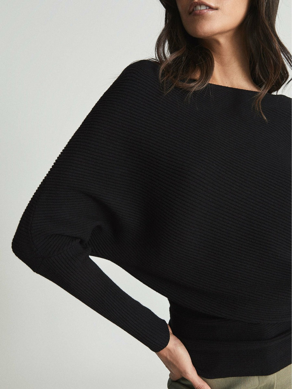 Asymmetric Knitted Top Black | Womens