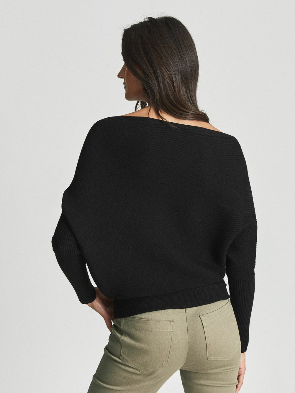 Asymmetric Knitted Top Black | Womens