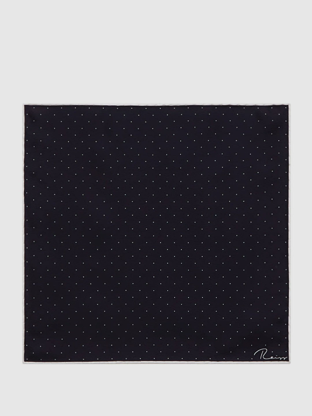 Polka Dot Silk Pocket Square Navy | Mens