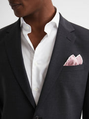 Plain Silk Pocket Square Pink | Mens