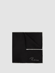 Plain Silk Pocket Square Black | Mens