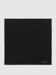 Plain Silk Pocket Square Black | Mens