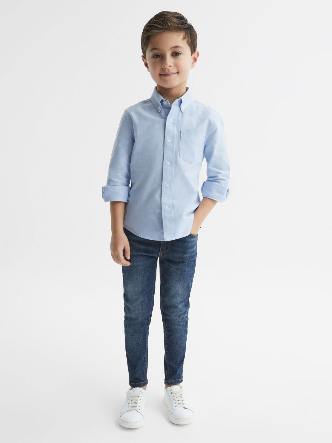 4-9 yrs Button Down Oxford Shirt Soft Blue | Children