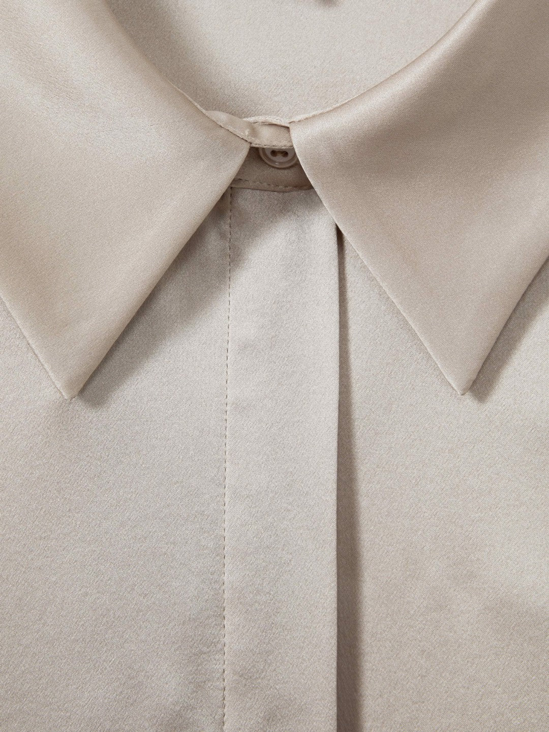 Silk Double-Cuff Button-Through Shirt Champagne | Womens
