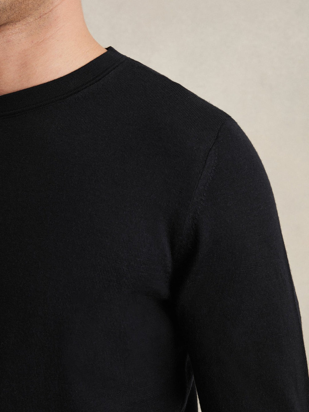 Merino Wool Crew Neck Jumper Navy | Mens