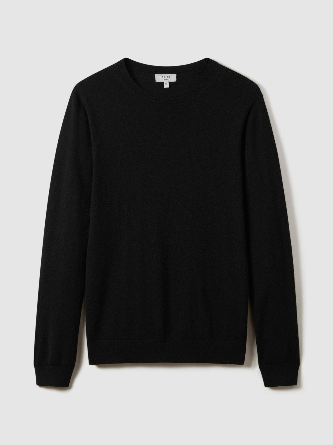 Merino Wool Crew Neck Jumper Black | Mens