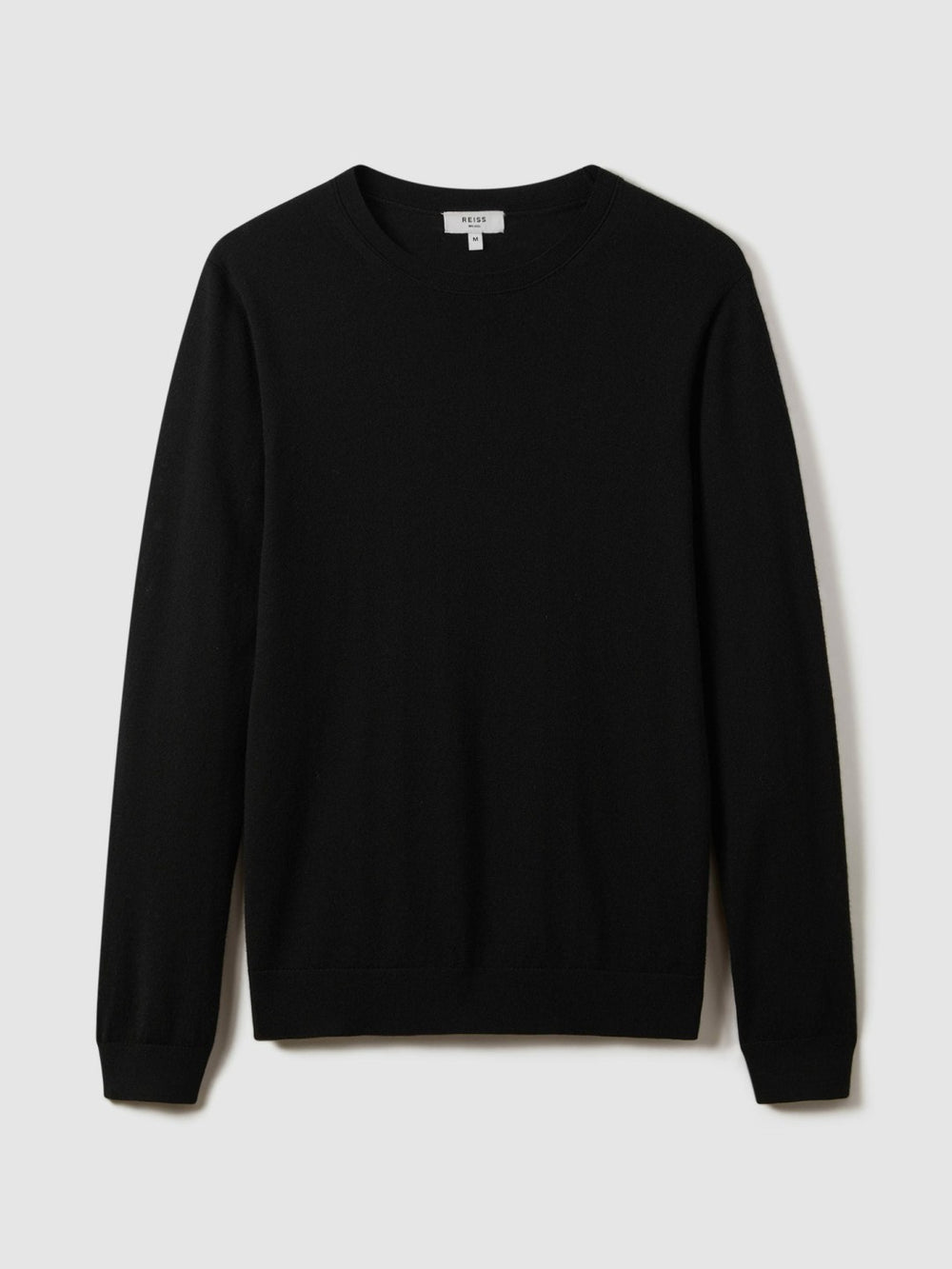 Merino Wool Crew Neck Jumper Black | Mens