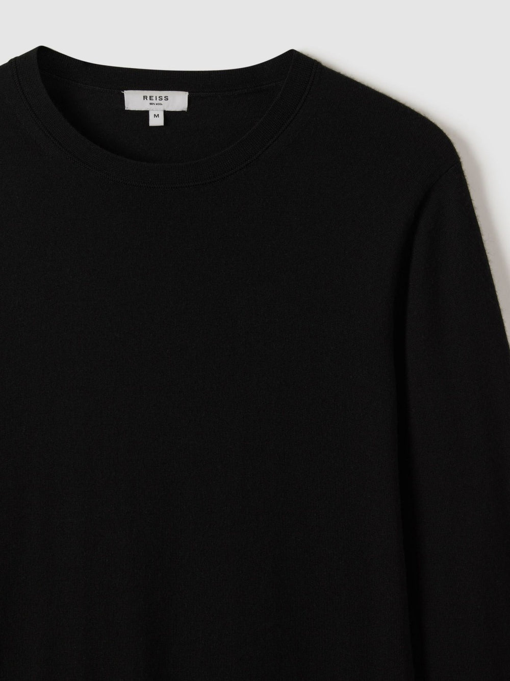 Merino Wool Crew Neck Jumper Black | Mens