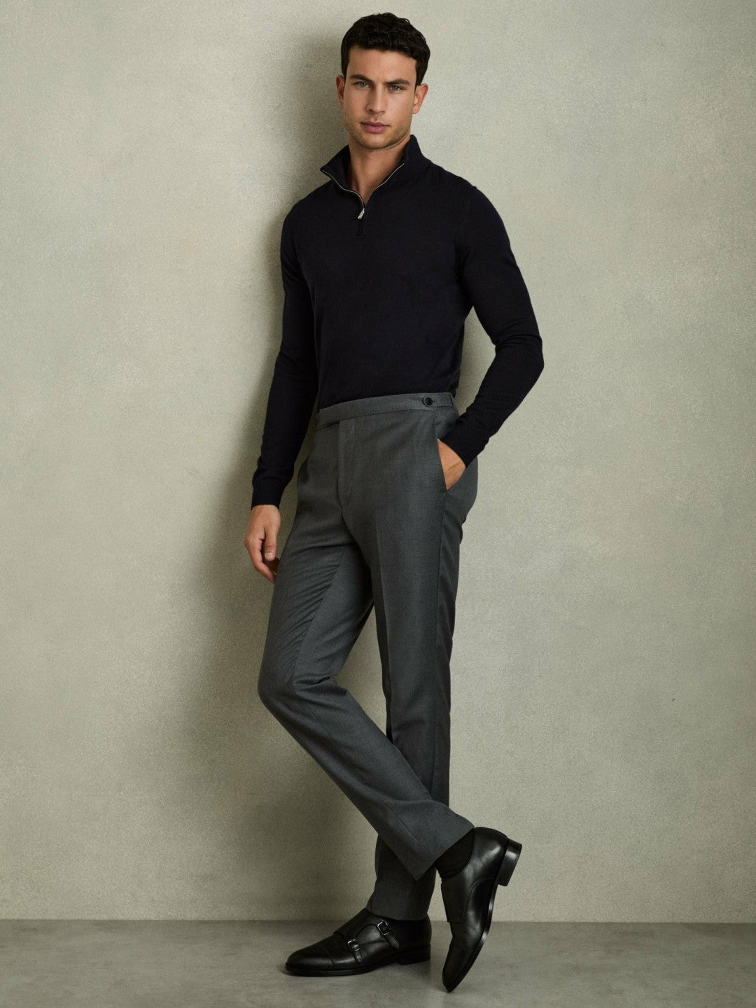 Merino Wool Half-Zip Jumper  | Mens
