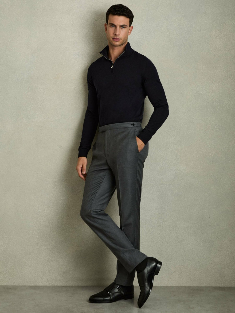 Merino Wool Half-Zip Jumper  | Mens