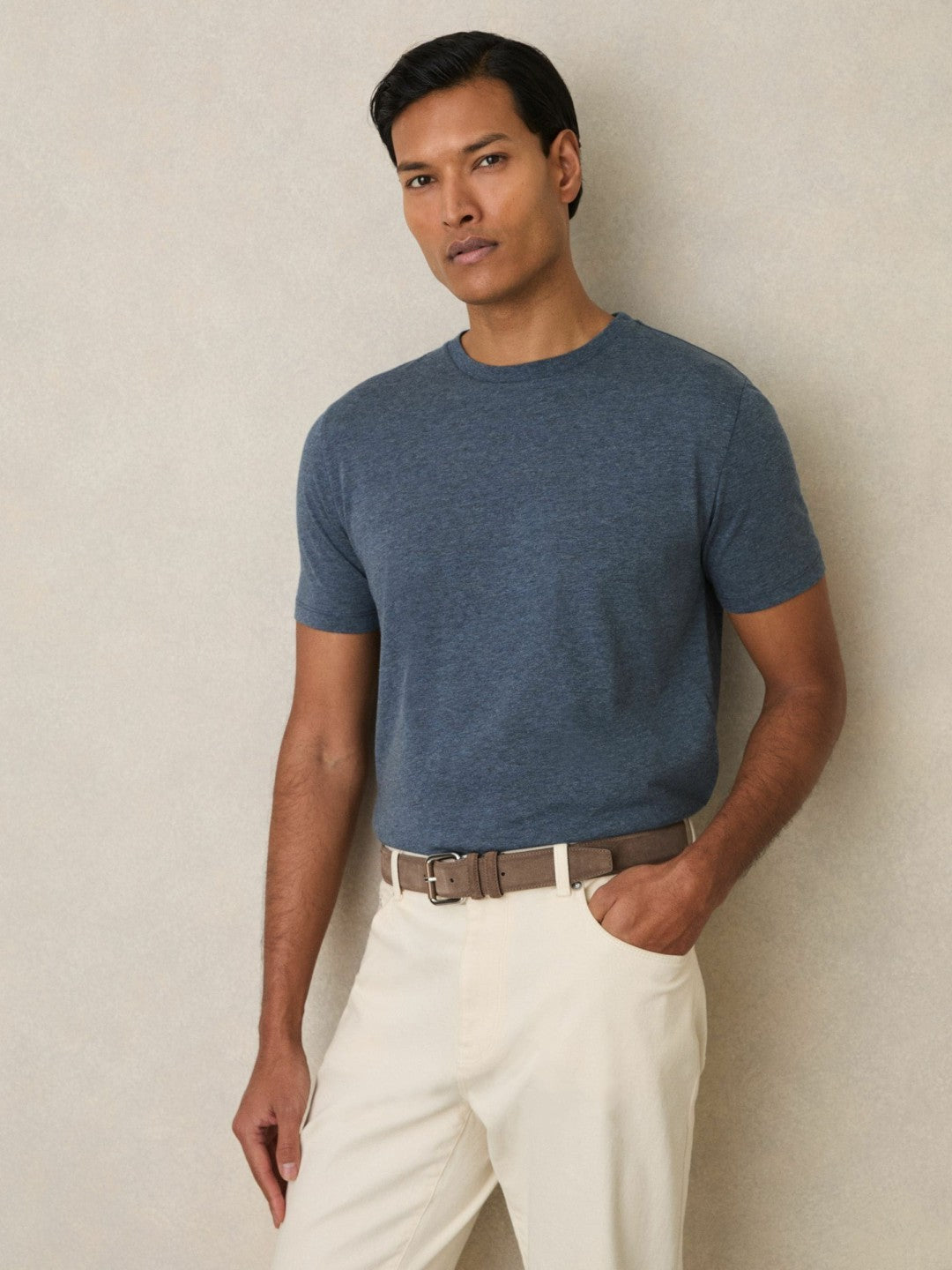 Cotton-Jersey Crew-Neck T-shirts 3 Pack Multi Melange | Mens