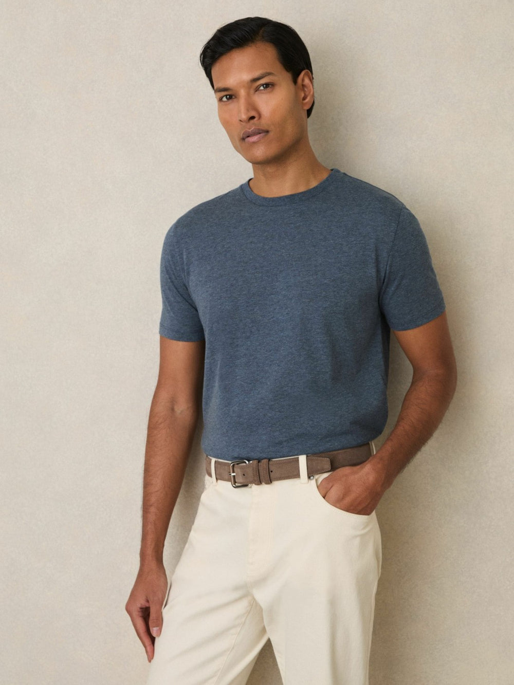 Cotton-Jersey Crew-Neck T-shirts 3 Pack Multi Melange | Mens