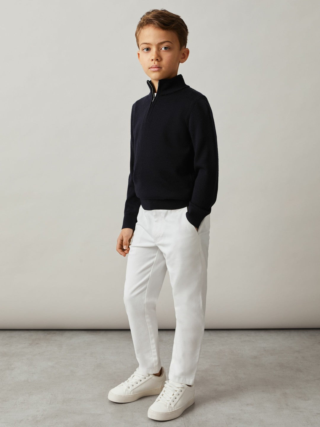 3-9 yrs Slim Fit Casual Chinos White | Children