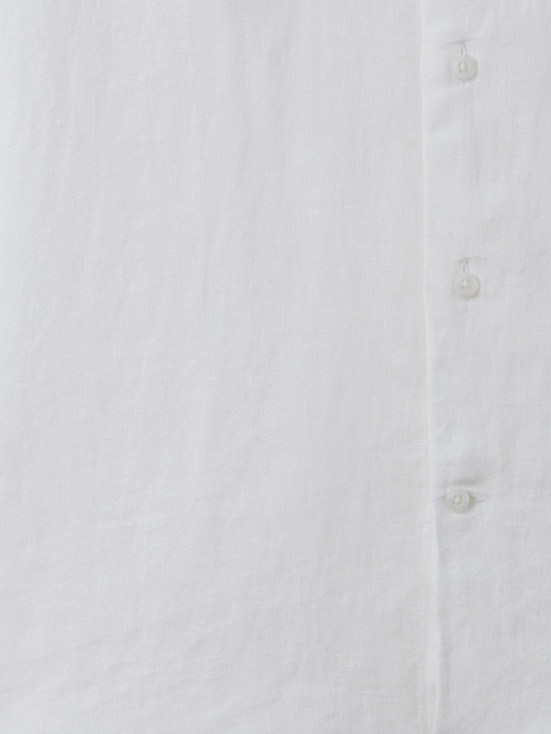 Slim Fit Linen Button-Through Shirt White | Mens