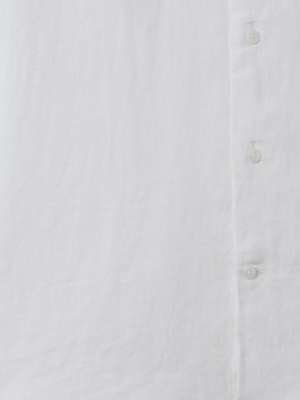 Slim Fit Linen Button-Through Shirt White | Mens