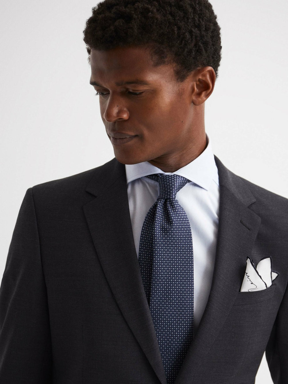 Plain Silk Pocket Square White | Mens