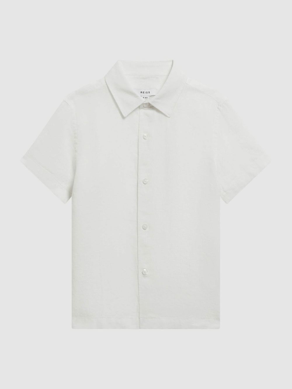 3-9 yrs Short Sleeve Linen Shirt White | Children