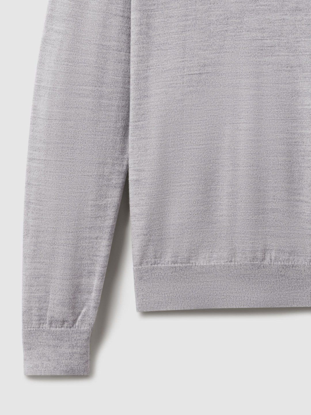 Merino Wool Crew Neck Jumper Soft Grey Mouline | Mens