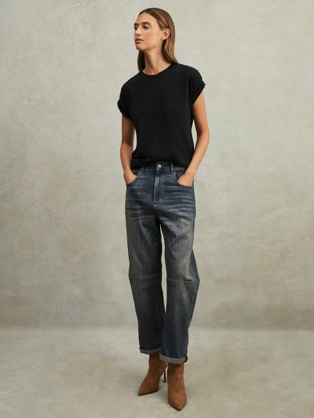 Cotton-Jersey Crew Neck T-Shirt Black | Womens