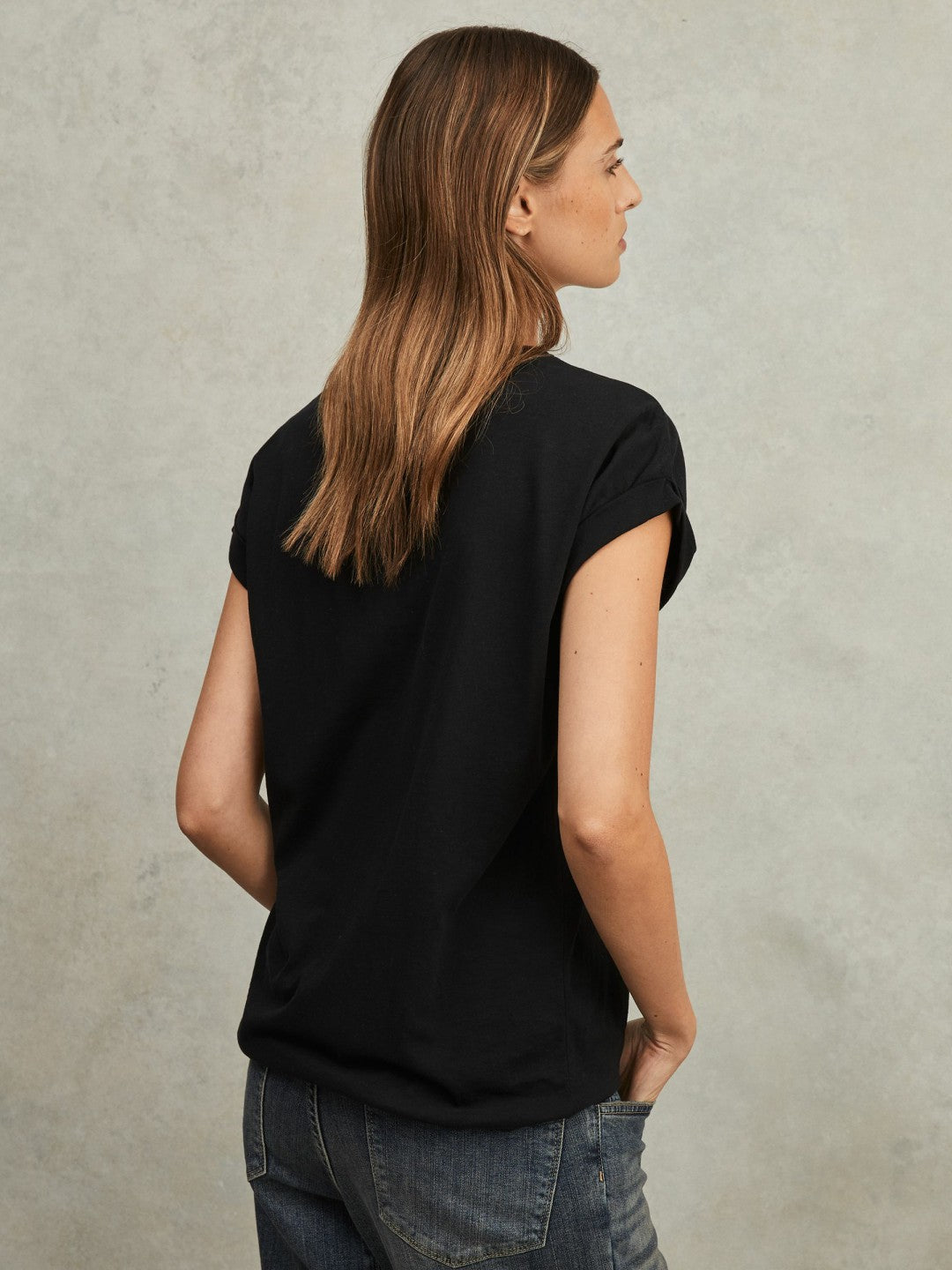 Cotton-Jersey Crew Neck T-Shirt Black | Womens