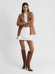 Leather Knee High Boots Tan | Womens
