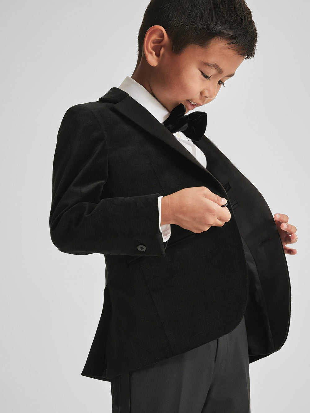 4-9 yrs Single Breasted Velvet Blazer Black | Children