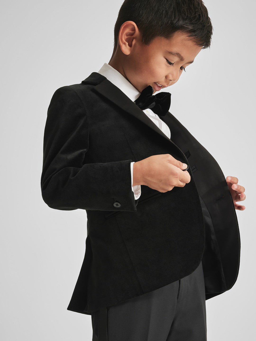 4-9 yrs Single Breasted Velvet Blazer Black | Children