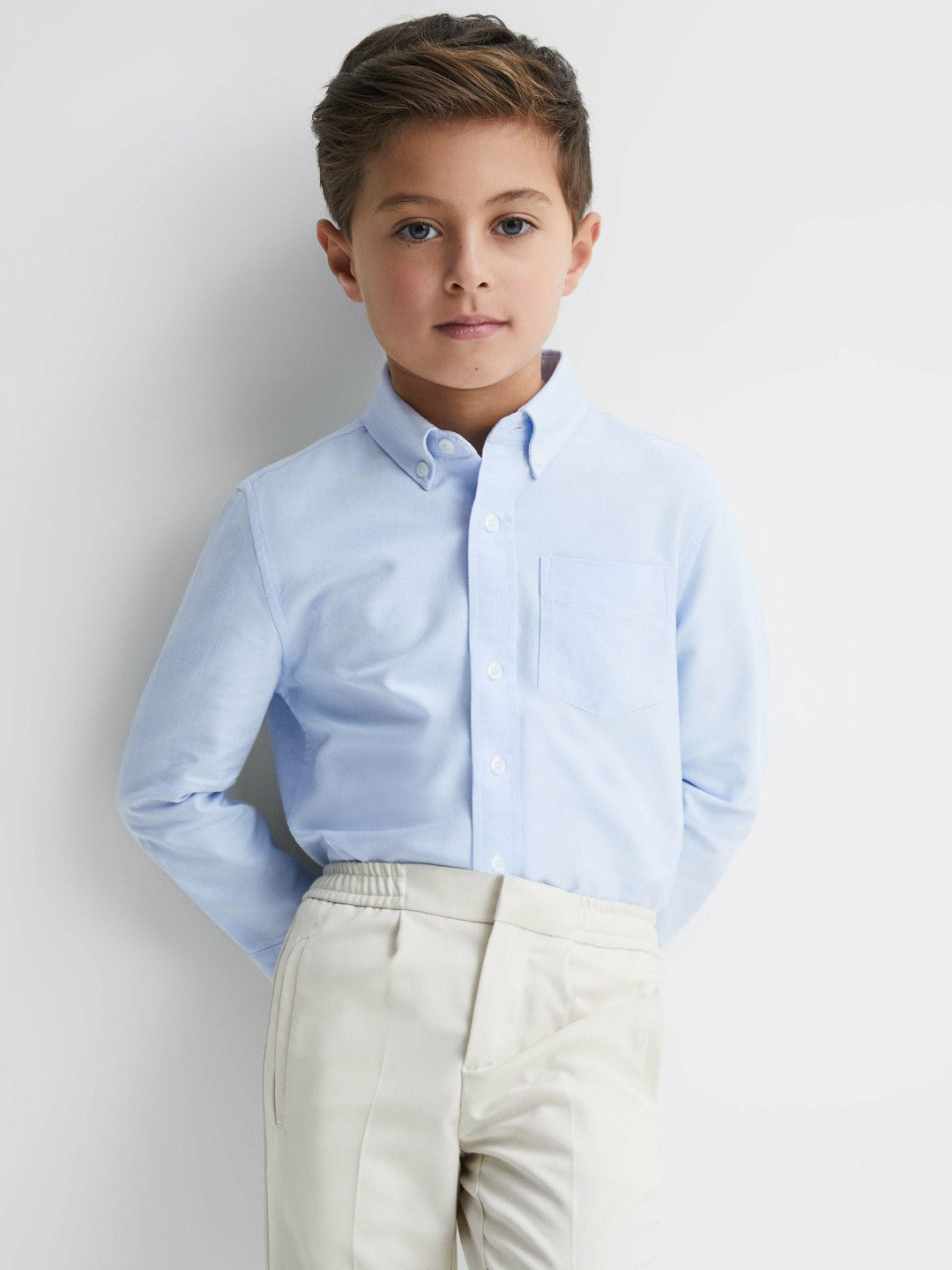 3-9 yrs Button Down Oxford Shirt Soft Blue | Children