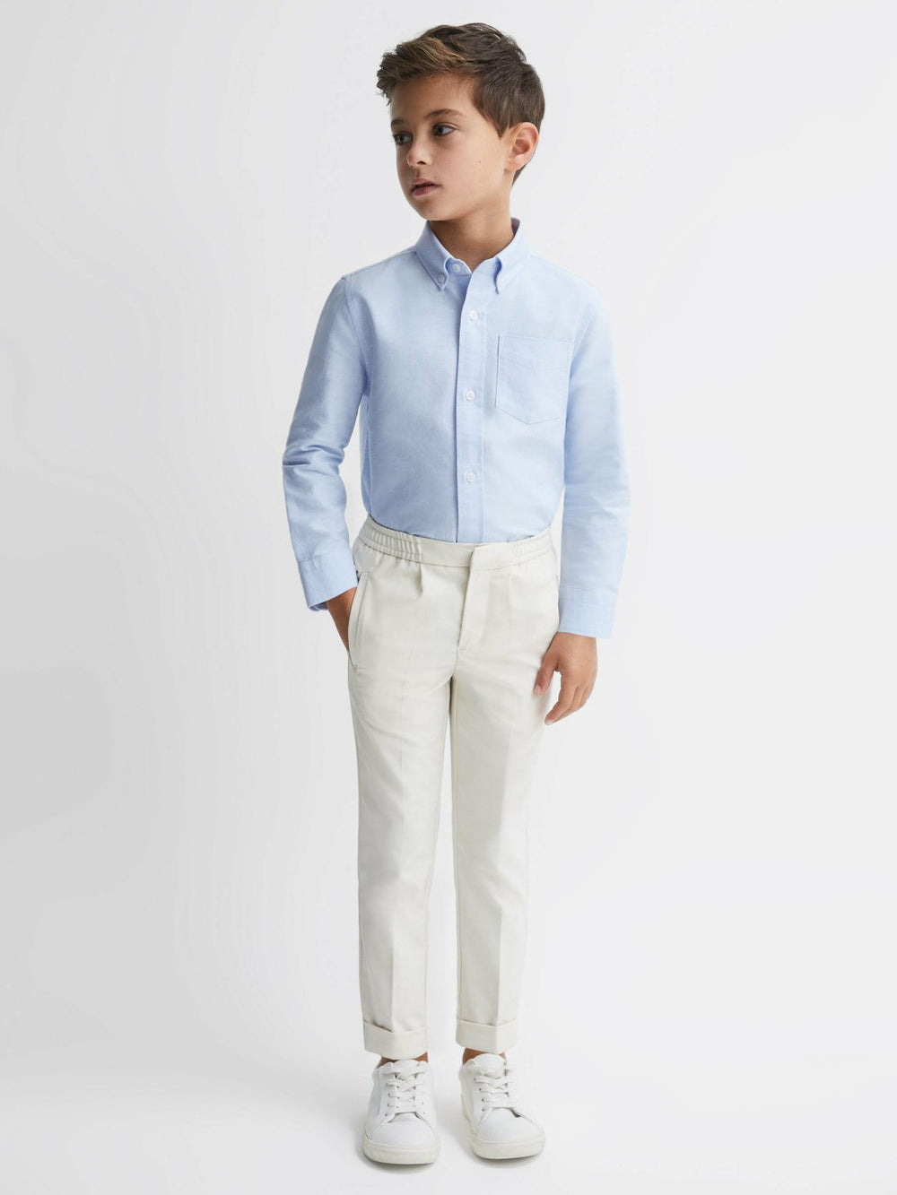 3-9 yrs Button Down Oxford Shirt Soft Blue | Children