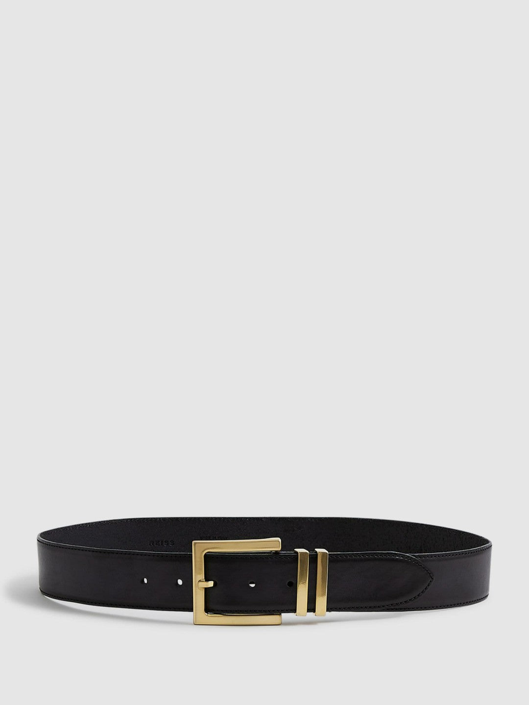 Leather Square Buckle Belt Black | Womens