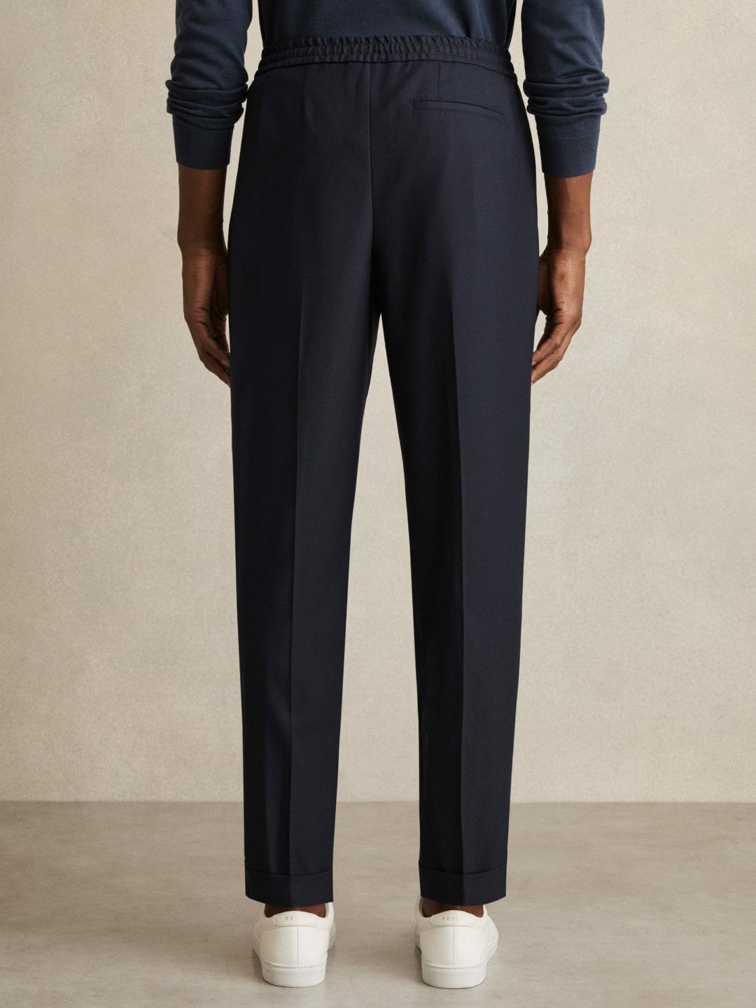 Relaxed-Fit Pleated Tapered Trousers Navy | Mens