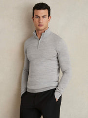 Merino Wool Half-Zip Jumper  | Mens