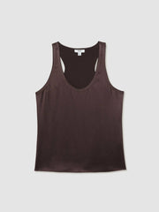 Silk Scoop-Neck Vest Mauve | Womens