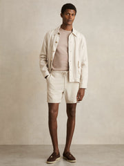 Textured Drawstring Shorts Stone | Mens