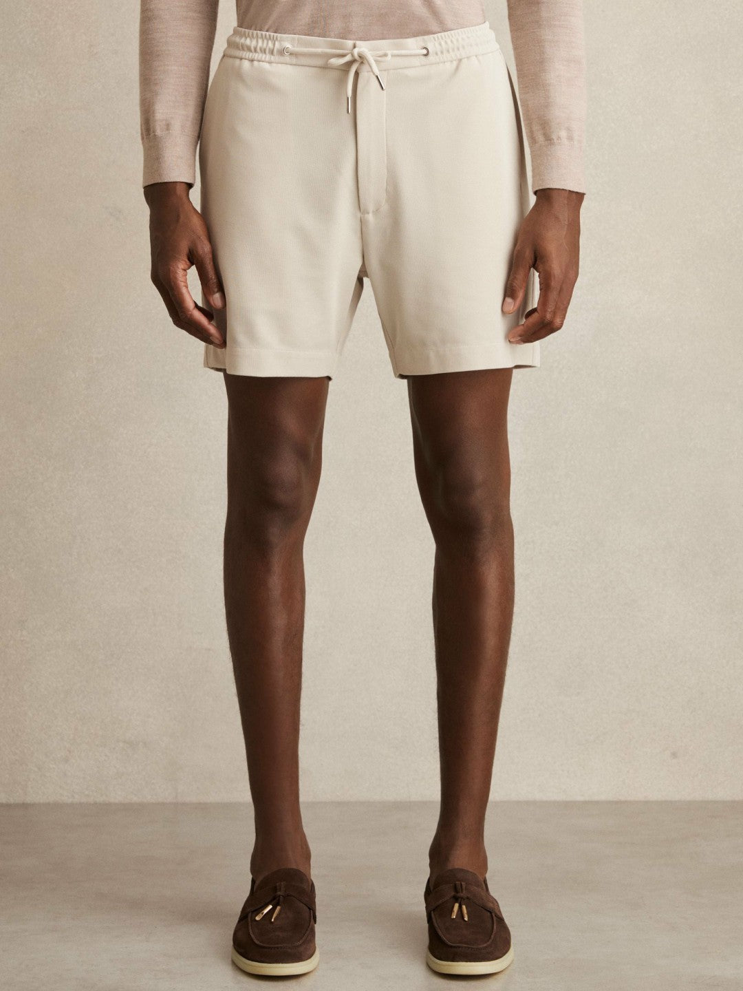 Textured Drawstring Shorts Stone | Mens