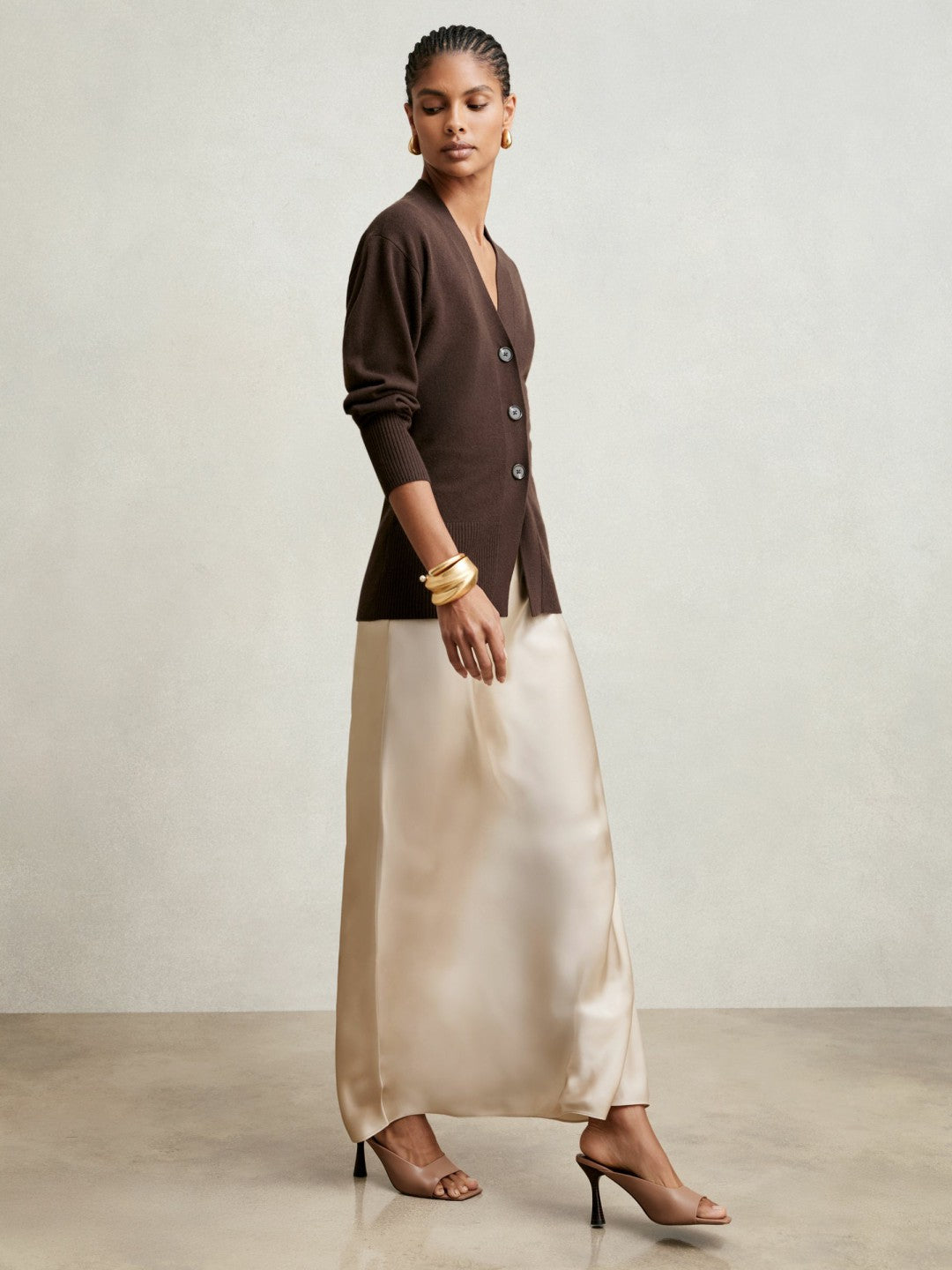 Silk Slip Maxi Skirt Champagne Neutral | Womens