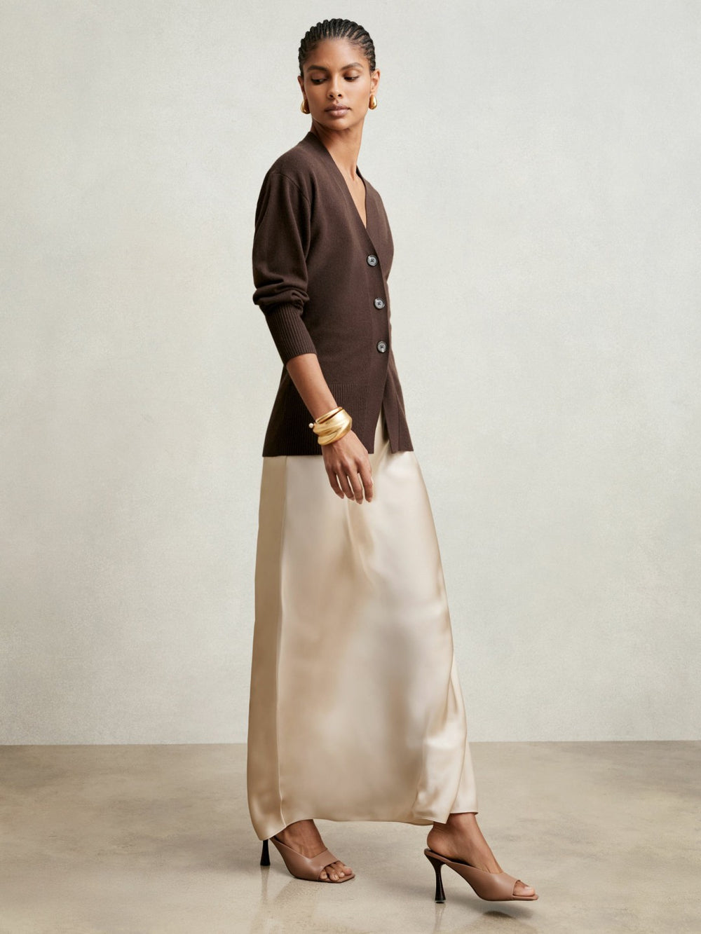 Silk Slip Maxi Skirt Champagne Neutral | Womens