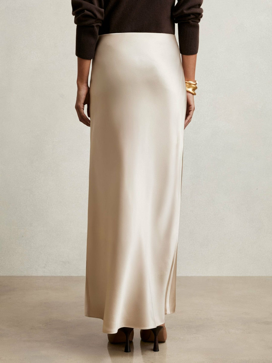 Silk Slip Maxi Skirt Champagne Neutral | Womens