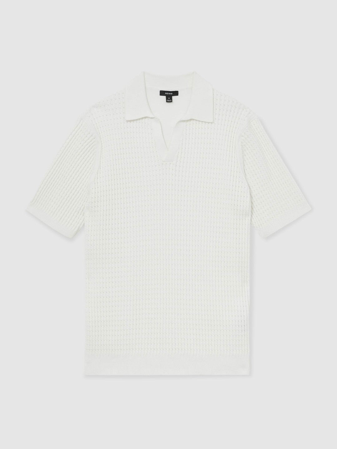 Micro-Cable Open-Collar Cotton-Blend Shirt White | Mens